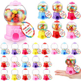 18 Sets Candy Party Favors With 3.8 Inch Mini Candy Dispenser Toy Thank You Cards Mini Bubble Gumball Machines For Land Birthday Valentine'S Day Party Decorations Favors