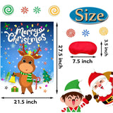 Pin The Nose On The Reindeer Christmas Party Games For Kids Xmas Activities Holiday Party Game With 24Pcs Nose Stickers Pin The Tail Christmas Party Favors Supplies For Adults