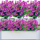 Artificial Plastic Flowers For Outdoors,20 Bundles Outside Fake Flowers Uv Resistant Flower Faux Plants For Outdoor Home Garden Yard Décor(Fuchsia)