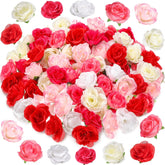 102 Pcs 1.4 Inch Mini Fake Rose Flower Heads Mini Artificial Silk Rose Head Small Multicolor Flower For Crafts Wedding Party Bouquet Hats Diy Wreath Decoration, 6 Colors