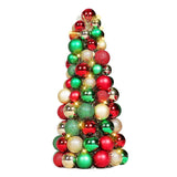 16In Christmas Ball Tree With Led Lights Table Centerpiece Fireplace Decor Indoor Holiday Party Home Decoration Red Gold Green