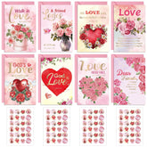 24 Sets Religious Valentines Day Cards Assorted Retro Blank Greeting Notes Cards With Envelopes And Stickers Retro Christian Watercolor Heart Rose For Valentines'S Day Party Supply