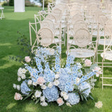 16Pcs Light Blue Delphinium Artificial Flower 33.5'' Faux Flowers Long Stem Silk Larkspur Flowers Bulk For Tall Vase For Home Wedding Floral Arrangements Centerpiece Table Decor