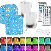 2 Pack Color Changing Fairy Lights Battery Operated 40FT 120 LED RGB String Lights with Remote Waterproof for Indoor Outdoor Party Decor