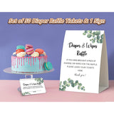 Green Eucalyptus Diapers Wipes Raffle,Diaper Raffle Tickets For Baby Shower,Gender Neutral Baby Shower Decorations,Baby Shower Centerpieces,Diaper Party Decorations,1 Sign&50 Diaper Raffle Cards -1