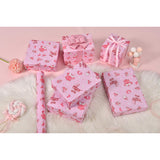 Baby Shower Wrapping Paper, 17" X 16.4 Ft – Cute Clothes, Bottles, And Footprints Design – Pink Baby Girl Gift Wrap(Pink Girl)