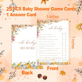Baby Shower Games, Thanksgiving Oh Baby True Or False, 25 Double-Sided Game Cards + 1 Answer Card For Gender Reveal Party Decorations Supplies Announcement - C04