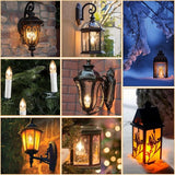 Tech E12 Base C35 Flame Tip Flicker Bulbs Crystal Clear Halloween Candle Light Orange Glow 6 Pack