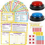 Christian Bible Friendly Feud Game Religious Card Board Game Night Church Group Bible Trivia Games Cards With Two Buzzers For Church Group Activity Xmas Holiday Party Office Class Team Building