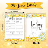 Bee Baby Shower Games, Baby Predictions & Advice, Summer Daisy Bumble Bee Decorations, Gender Neutral Party Supplies & Favor, 5X7 In, Set Of 25