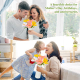 Crochet Tulip Flowers Handmade – Set Of 6 Knitted Tulips With Plastic Vase – Diy Yarn Flower Arrangement For Mother’S Day, Valentine’S Day, Birthday & Home Décor