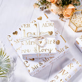 Wrapping Paper Roll, Bridal Shower Gift Wrap, Mini Roll, 17 Inches X 16.5 Feet, White And Gold Foil Love Design For Wedding, Anniversary, Engagement
