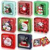 8 Pcs Christmas Cookie Tins With Lids Large Cookie Boxes Metal Empty Tins Santa Tinplate Xmas Gift Box For Christmas Holiday Candies Treats Storage Container(Classic)