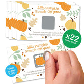 Big Dot of Happiness Fall Baby Shower Games - Little Pumpkin Theme Scratch Off Cards with 22 Cards, Autumn Baby Celebration Party Supplies, Neutral Party Activities, Fall 1st Birthday Party Decor