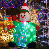 4Ft Christmas Inflatable Elf Indoor Outdoor Decoration,Green Elves Clown With Led Rotating Light Yard Blow Up For Christ