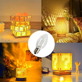 4 Pack 6 Ft Accessory Cord With Incandescent Light Bulb E12 Socket White Cord With On/Off Switch Plug, C7 Candelabra Lig