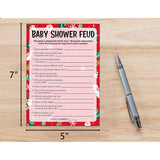 Baby Shower Game Cards, Baby Shower Feud Game, Christmas Party Cards For Gender Neutral Adults, Set Of 30 (Chris004)