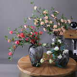 Artificial Flowers, 2Pcs Fake Cherry Blossom Branches 31 Inch Long Stem Silk Flowers For Diy Vase Home Hotel Office Wedding Party Garden Decor (Champagne)