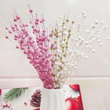 Christmas Artificial Glitter Berry Stem Decorations Decorative Bead Sticks Xmas Picks Glittery Twigs Branches For Christmas Tree Wreath Gift Vase Home Decor Party Ornaments White 24 Pcs