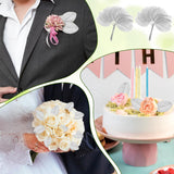 200 Pcs Silver Leaves For Crafts, Artificial Silk Faux Rose Leaves Single Leaf Wire Crafts Leaf For Diy Wreaths Flower Bouquet Wedding Decor