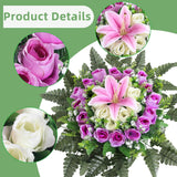 Artificial Cemetery Flowers,Grave Decorations Handcrafted Fake Birthday Flowers Cake,Silk Memorial For Cemetery For Headstones Decoration ? (Purple)
