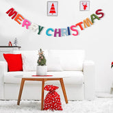 Merry Christmas Banner - Christmas Theme Party Decorations,Rainbow Colors Christmas Banner,Merry Christmas Garland For Holiday Home Decoration,Christmas Bunting Hanging Banner Photo Props