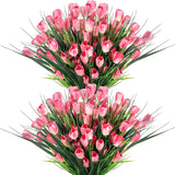 100 Pcs Artificial Tulips Fake Flowers For Outdoor Faux Plastic Spring Flowers For Home Garden Indoor Kitchen Office Wedding Valentines Easter Decor(Pink)
