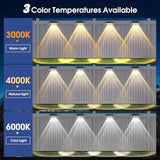 8 Pack Solar Fence Lights 3 Modes Warm Neutral Cool White IP65 Waterproof Step Lights