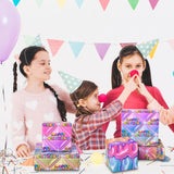 Reversible 3D Effect Birthday Wrapping Paper For Kids Men Women - Stereoscopic Design Gift Wrap Sheets For Holiday Birthday Party (Total 28.5Sq.Ft)