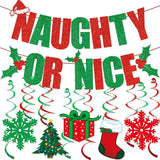 Naughty Or Nice Banner Naughty Or Nice Christmas Decorations Funny Christmas Decorations