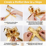 Red Wrapping Paper, 1 Roll 17 In X 32.8Ft Matte Metallic Gift Wrap With 10Pcs Gold Pull Bows, Gift Wrapping Paper Crafts Diy Bouquet Packaging Supplies For Weddings Birthday Holiday Party