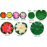 15Pcs Artificial Lily Pads For Pond, 11In & 6In Artificial Flowers Floating Foam Lotus Flower With Fake Lily Pads, For Pool Garden Koi Fish Pond Aquarium Pool Wedding Decor