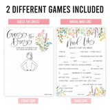 20 Floral Hilarious Bridal Shower Games For 20 Guests - Couples Wedding Shower Games, Guess The Dress Bridal Shower Game Set, Advice Cards For Bridal Shower Mad Libs