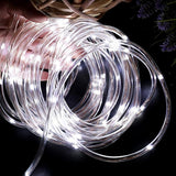33FT Plug In Pencil Size Cool White Rope Lights 100 LED Thin Tube Lights for Railing Fence Balcony