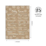 Snowflakes Baby Shower Game — Baby Trivia Game — Pack Of 25 — Winter Wonderland Baby Shower Game, Fun Baby Facts Game It’S Cold Outside Baby Shower Activity Gender Neutral Baby Shower Game G782-Trv