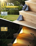 6 Pack Solar Step Lights IP67 Waterproof LED Deck Stair Pathway Outdoor Lights