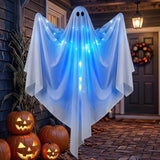 LED Hanging Ghost Halloween Decor Outdoor Porch Tree Light Up Ornament