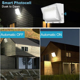2 Pack 250W LED Wall Pack Lights 37500LM 5000K Outdoor Commercial Lighting with Dusk to Dawn Photocell IP65 Waterproof