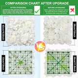 Artificial Flower Wall Backdrop 16Pcs 16.5X16.5 Inch Silk Rose Floral Wall Panel Ideal For Wedding Celebrations, Festive Party Backdrops, And Elegant Home Decor-White