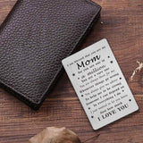 Mothers Day Mom Gifts - Mom Engraved Mothers Day Card - Mothers Day Keepsake - Mom Birthday Christmas Card From Daughter Son