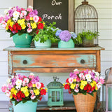 6 Pcs Artificial Flowers For Outdoors Silk Impatiens Flowers Bouquet Faux Hibiscus Flowers Uv Resistant Fake Plants For Spring Summer Porch Patio Window Box Balcony Planters Home Indoor Decor