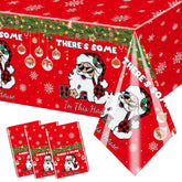 Merry Christmas Santa Tablecloths Funny Christmas Party Decorations Xmas Red Table Cover For Winter Friendsmas Party