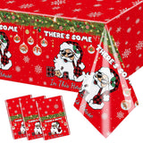 Merry Christmas Santa Tablecloths Funny Christmas Party Decorations Xmas Red Table Cover For Winter Friendsmas Party