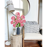 Real Touch Hydrangea Artificial Flowers 19” Tall Artificial Hydrangea Flowers Double-Headed Faux Hydrangeas, Pink Hydrangeas, Realistic Silk Hydrangea For Home Decor Weddings Arrangements-5 Branches