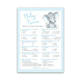 Blue Elephant Baby Shower Games — Baby Trivia Game — Pack Of 25 — Boy Shower Activity, Fun Facts, Little Peanut Couples Shower Birthday Party G501-Trv
