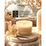 Luxury Vanilla Soy Candles | Large 3 Wick Jar Candle | Up To 50 Hours Burning Time | 100% Natural Soy Wax | Relaxing Aromatherapy Aesthetic Candle | Housewarming Gift For Men And Women