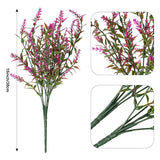 24 Bundles Flowers Outdoor Plants Fake Lavender Plant Artificial Greenery Decoration Uv Resistant Plastic Faux Flowers For Home Garden Porch Courtyard Outdoor Indoor