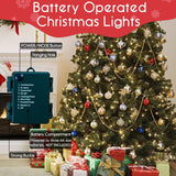 Battery Operated Christmas Lights - 50 Led Mini Lights With Auto Timer, 8 Modes, Warm White