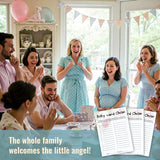 Baby Shower Word Chain Trivia Game Cards - 30 Players Snow Rose, Minimalist Party Game, Instant Fun With Answer Keys, Family & Friend Activity, 5X7 Inch (Word Chain)