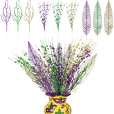 18 Pcs Mardi Gras Glitter Tree Picks Purple Gold Green Centerpiece Table Decor 17.7 Inch Mardi Gras Tree Topper Decor Branches Ornaments Carnival Decoration(Novelty)